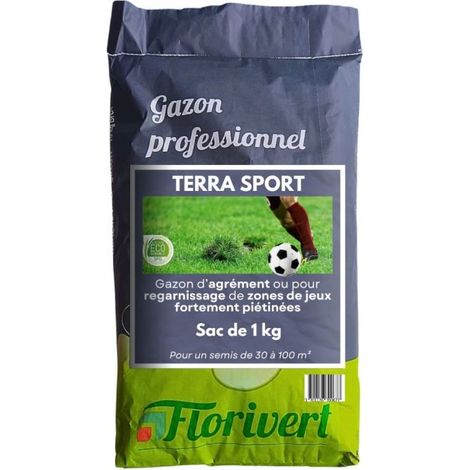 Gazon sport jeux Terra Sport 1 kg résistant au piétinement, homogénéité rapide - Florivert 1206453