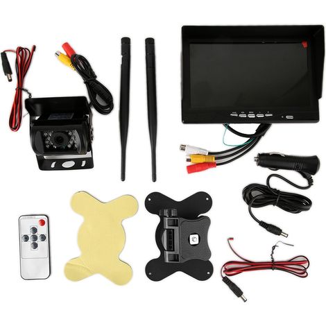 TOIVIZE-Écran TFT LCD 7 pouces pour voiture avec caméra AV et télécommande IR - Moniteur HD bidirectionnel pour parking (1/4)