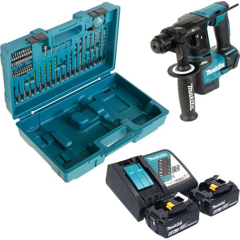Makita DHR 171 RGX3 Akku Bohrhammer 18 V 1,2 J SDS-Plus Brushless + 2x Akku 6,0 Ah + Ladegerät + 65 tlg. Zubehör Set + Koffer (1/5)
