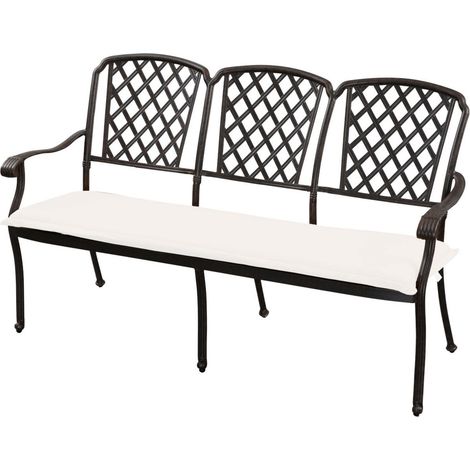 Inko Stapelbank Rocco Alu-Guss 160x64x92,5 cm Gartenbank Sitzbank 2 Farben zur Wahl Weiß (1/5)