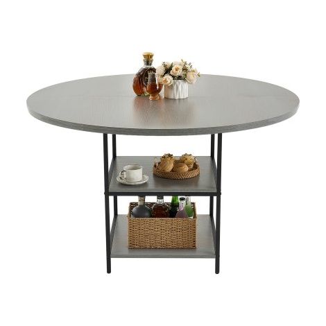 Table à manger ronde - 120 cm table de salle à manger en bois (1/5)