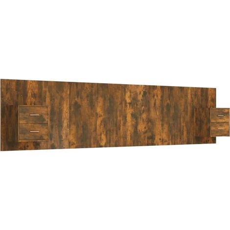 Maison Exclusive - Testiera Letto con Comodini in Legno Multistrato Rovere Fumo