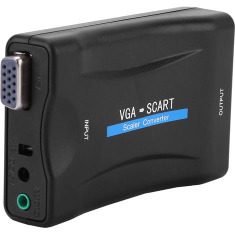 Convertisseur VGA vers SCART avec Câble Audio, Alimentation USB et Télécommande (1/5)