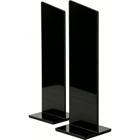 Lot de 2 tableaux mémo pour ordinateur portable, en acrylique, portables et détachables, avec porte-notes adhésifs, accessoires de bureau pour ordinateur portable, noir, 32 x 8 cm / 12,6 x 3,1 pouces (1/5)