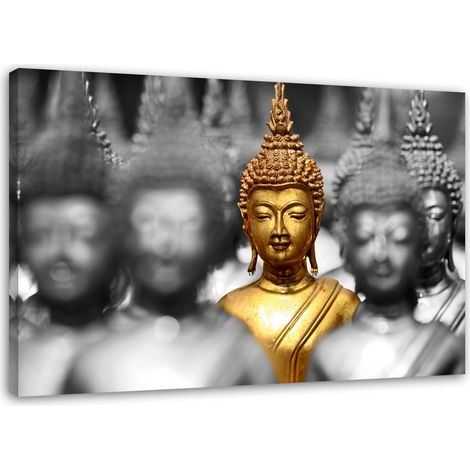 Tableau sur toile Bouddha doré Zen Spa 60x40 (1/5)