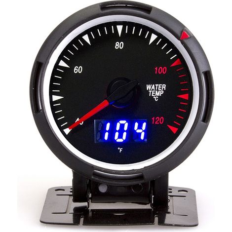 Jauge de température de l'eau 2.5in 40-120℃ Affichage LCD de compteur de température de l'eau universel pour voiture DC12V. (1/5)