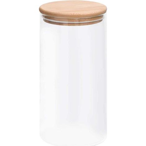 vidaXL Tarros de almacenaje con tapa de bambú 4 unidades 1200 ml (1/2)