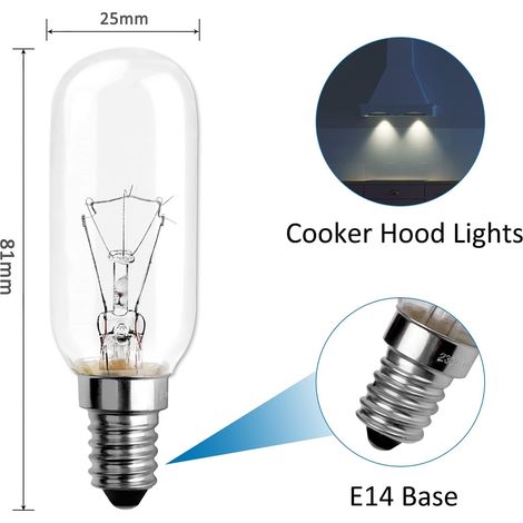 Lot de 5 - Ampoule E14 40 W Incandescence - 320 lm T25 - Blanc Chaud 2700 K Dimmable Ampoule Pour Hotte Aspirante - 220 V E14 Petit Culot À Vis Pygmy (1/5)