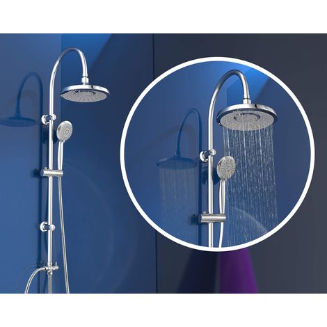 EISL PIOGGIA D'ESTATE DX1005CS-A, colonna doccia senza miscelatore, doccia con ampio getto a pioggia e doccetta, colonna doccia, ideale per il retrofit (1/4)