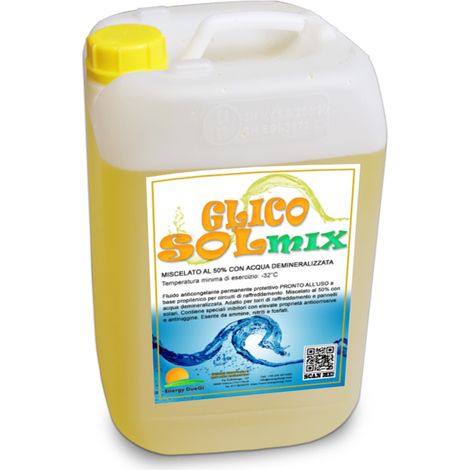 Glicole propilenico pronto all'uso per pannelli solari e impianti alimentari - miscelato al 50% con acqua demineralizzata (tanica 20 litri)