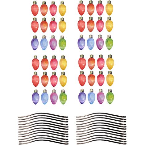 Set mit 48 reflektierenden, glühbirnenförmigen Magneten für Auto und Kühlschrank, inklusive 24 Drähten und 4 Glühbirnen. (1/2)
