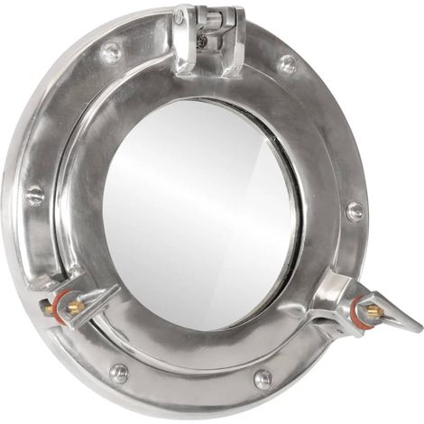 Miroir en forme de hublot mural Ø23 cm aluminium et verre vidaXL