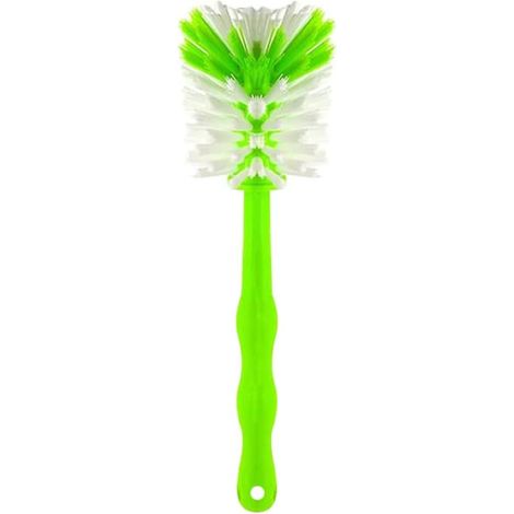 Lot de 3 Brosses Récureuses Nylon Ø70 mm, Vert, pour Bouteilles, Casseroles et Gobelets, Poignée Plastique Dur (1/5)