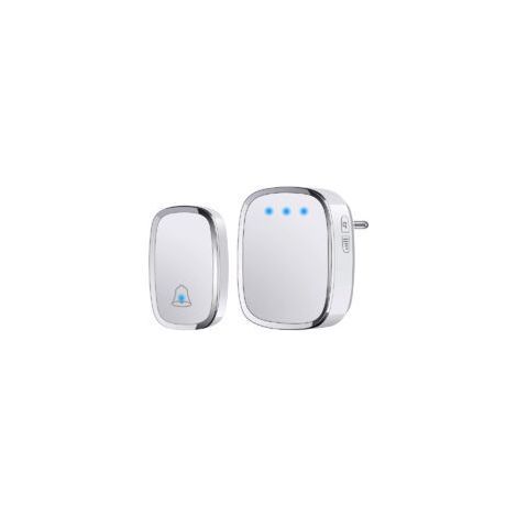 Sonnette sans fil étanche IP44 – Portée 300 mètres – Installation facile – 5 niveaux de volume – 38 mélodies – Indicateur LED (1/5)