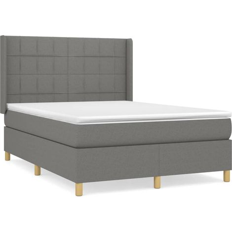 Maison Exclusive - Giroletto a Molle con Materasso Grigio Scuro 140x190 cm Tessuto (1/5)