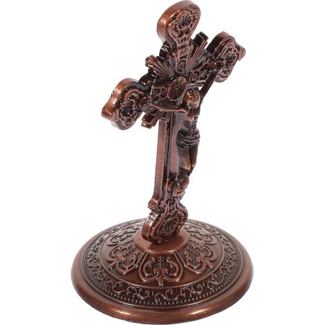 vintage en alliage de zinc marron croix décorative en métal