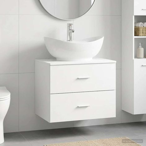 vidaXL Bathroom Furniture Set White Engineered Wood (1/5)