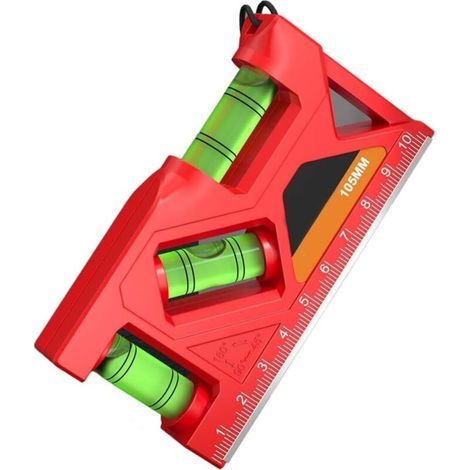 Niveleur à bulle magnétique 105/155/200 mm, en alliage d'aluminium portable pour niveau d'esprit avec rapporteur pour bricolage domestique et tâches d'ingénierie professionnelle (155 mm) (1/5)