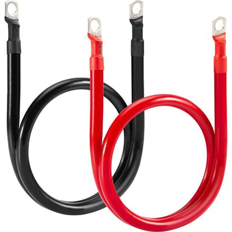 Gxedlex Cable Batterie 35mm2, 2AWG Câbles de Batterie Ma 150A, Tension Nominale 450V, 70cm M10 Câble de Connexion avec Pince Annulaire pour 12V 24V Batterie de Voiture (1/5)
