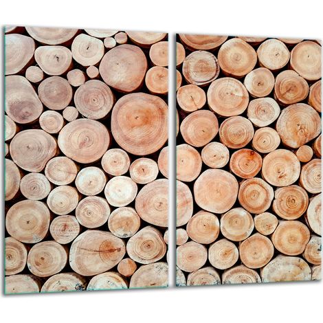 Planche à découper en verre 2 x 30 x 52 cm, bois (1/5)