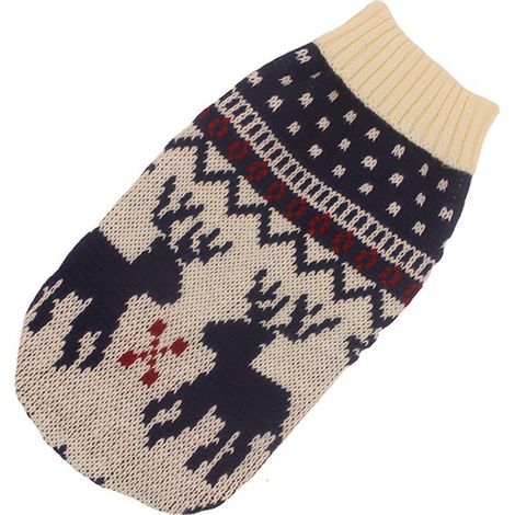 Pull De Noël Pour Chien - Pull Tricoté Hiver Avec Motif Renne Flocon De Neige - Tailles 4 À 16 - Pour Chien Et Chat (1/4)