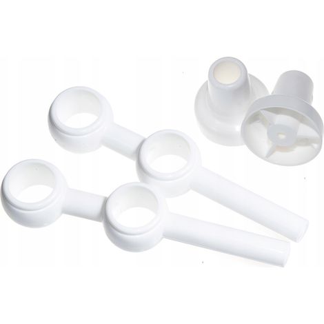 Soporte doble de plástico para barra de cortina de 28 mm de diámetro, color blanco, 2 unidades. (1/5)
