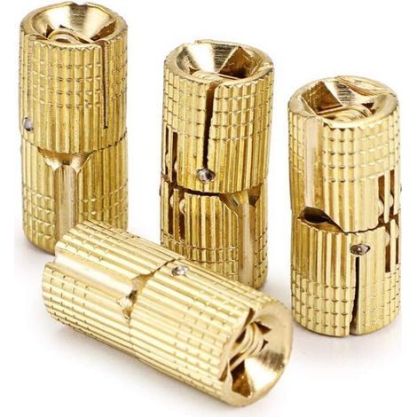 Lot de 4 charnières dissimulées en laiton de 10 mm, charnières dissimulées pour meubles, angle d'ouverture à 180 degrés (1/4)