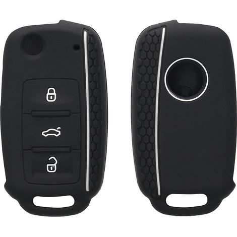 Étui compatible avec VW Skoda Seat 3 boutons - Silicone souple (1/5)
