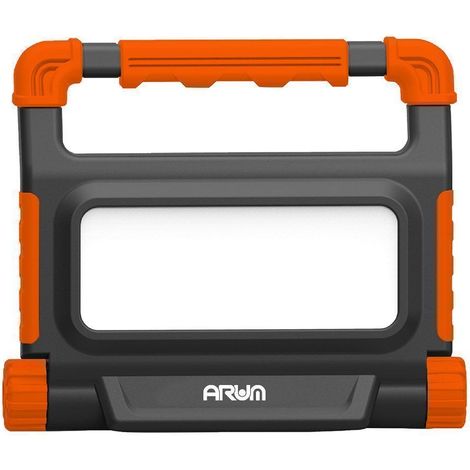 Arum Lighting – Projecteur LED 20W rechargeable – 2000 lumens – IP54 – Autonomie 2h30 à 6h – Pour chantiers humides et terrains accidentés (1/4)