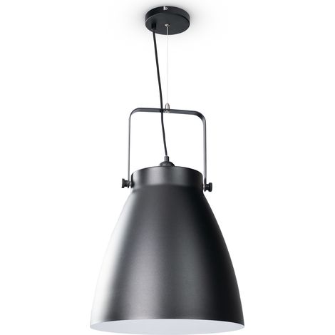 Paco Home Pendelleuchte Esszimmer Hängelampe Küchenlampe Esstischlampe Industriell Modern Pendelleuchte - Schwarz, Weiß (Ø39 cm)