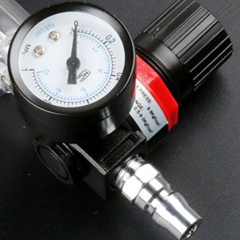 Öl-Wasser-Abscheiderfilter für Spritzpistole, Kompressorzubehör mit Manometer, Druckventil und Schnellkupplung, Ersatzteil (1/5)