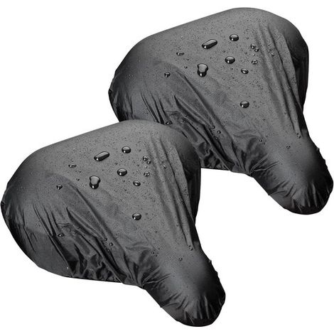 Lot de 2 housses de selle de vélo - Housses de selle imperméables en PVC - Faciles à installer et à transporter - Taille universelle - Noires-AquaForge (1/5)