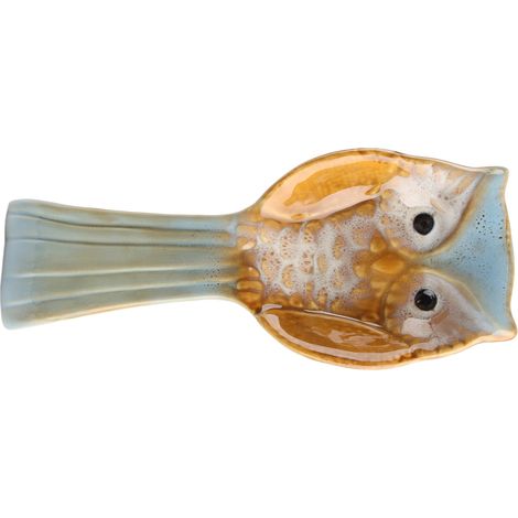 Porte-cuillère hibou artistique en céramique pour la décoration de la cuisine et de la maison (1/5)