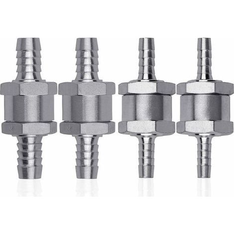 4 Pcs Clapet Anti-retour Gasoil en Alliage d'aluminium, 6/8/10/12mm Clapet de Carburant avec Flèche pour Essence Diesel Voiture Bateau Moto (1/5)