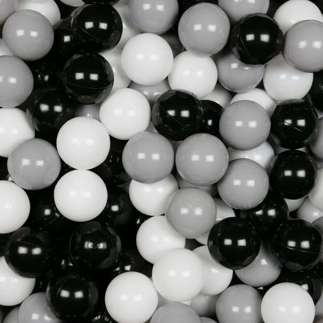 Palline giocattolo ø7cm 50pz bianche, nere, grigie (1/3)