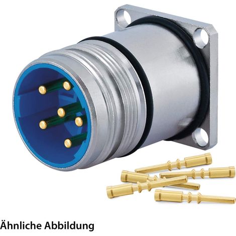 HUMMEL SET inkl. Kontakte M23 Leistung Gerätesteckverbinder, Crimpeinsatz gerade Polzahl 3+5+PE, Stift mit Vibrationsschutz Hinterwand - 1 Stück