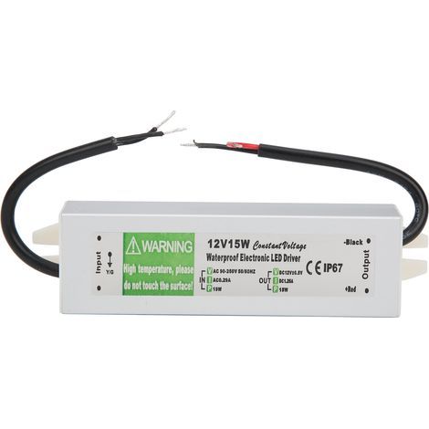 Wasserdichtes 15-W-Schaltnetzteil, DC12V-LED-Transformator, AC90–250V-Eingang (1/5)