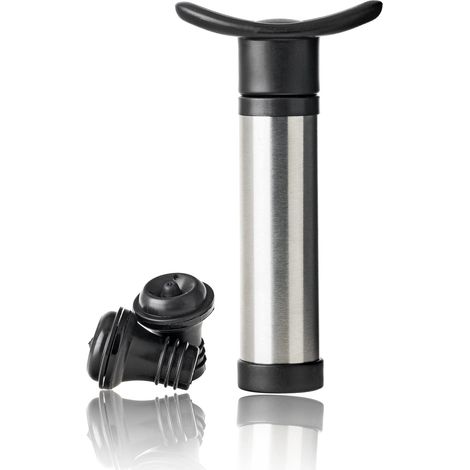 Pompe à vin sous vide Silber en acier inoxydable  2 bouchons en silicone inclus, hermétiques, anti-oxydation  Préserve la fraîcheur et les arômes