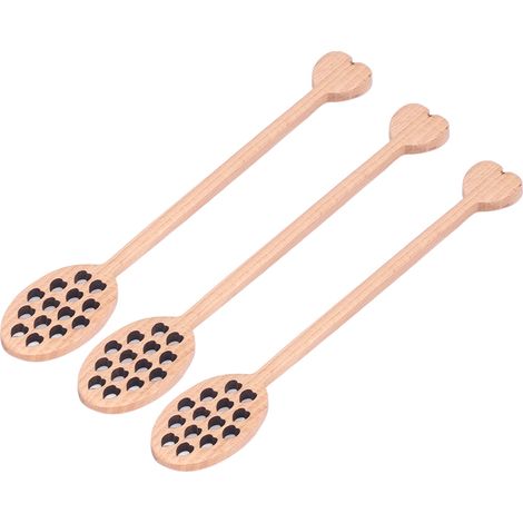 3-teiliges Set Honiglöffel aus Holz mit Herzmuster, chinesisches Kirschholz, Rührlöffel, Küchengeschirr (1/5)