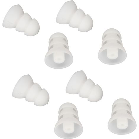 8 pièces Dômes d'Oreille en Silicone Doux pour Aides Auditives, Remplacement pour Appareils Auditifs BTE/ITE, Accessoires pour Prothèses Auditives, Blanc