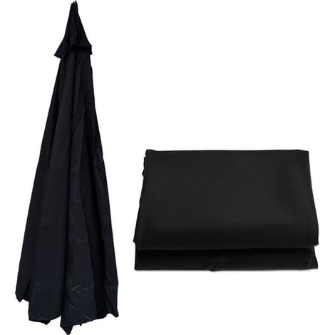 Parasol de terrasse noir de 2 m, toile de rechange pour parasol à 8 baleines, toile de rechange pour parasol de balcon (1/4)