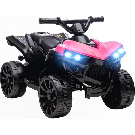 Quad électrique Enfant 6V, Voiture électrique Enfants ATV, Musique et phares LED, Vitesse 1,5-3 km/h, 4 Roues, Marche Avant et arrière, pour garçons et Filles de 37-72 Mois, Rose (1/5)