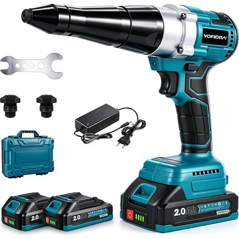 Cordless Electric Riveter 2x2.0Ah Batteries Max Hub 20mm (1/5)