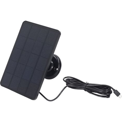 Tnfeeon Chargeurs de Panneau Solaire en Vigueur 4W Micro USB -Camera Chargement du Panneau Solaire pour Applications en Plein Air (BLACK) (1/5)