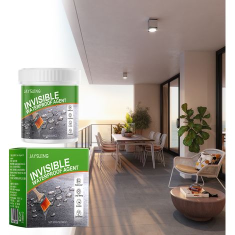 Mastic transparent imperméable pour murs extérieurs, toitures, tuiles et autres surfaces murales - 300 g + pinceau + ruban de masquage + gants jetables (1/5)