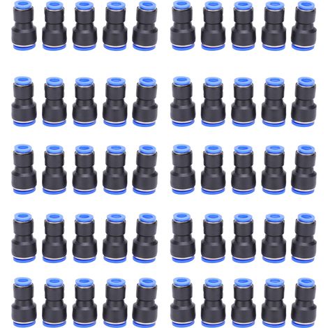Raccord pneumatique rapide 2 voies PG16‑10 pour tube PU, 50 pièces, connecteur à poussoir pour air et eau, raccord de tuyau flexible. (1/5)