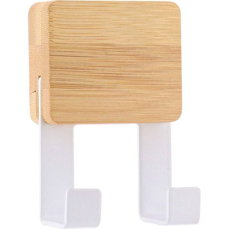 Appendiabiti a doppio gancio con base in bambù - bambù bianco - Tendance