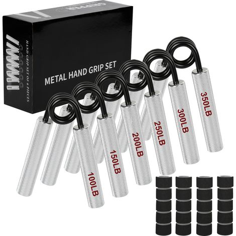 4Pack Or 6Pack,Metal Poignee Musculation Avant Bras Main Poignet,Hand Grip Musculation pour L'entraînement de la Force de la Main et la Récupération des Blessures (1/3)