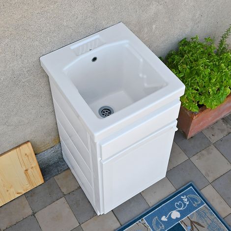 Mobile lavatoio da esterno in ceramica 45x50 NILO PLUS con sifoneria (1/3)