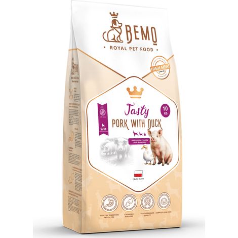 Bemo Tasty - cibo secco per cani eccezionalmente gustoso con maiale e anatra, 1 kg, per cani di piccola e media taglia (S/M)